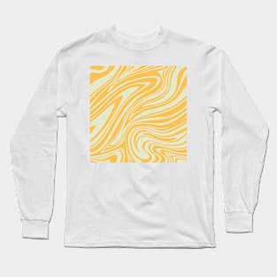 Groovy Swirling Liquid Pattern - Marigold Long Sleeve T-Shirt